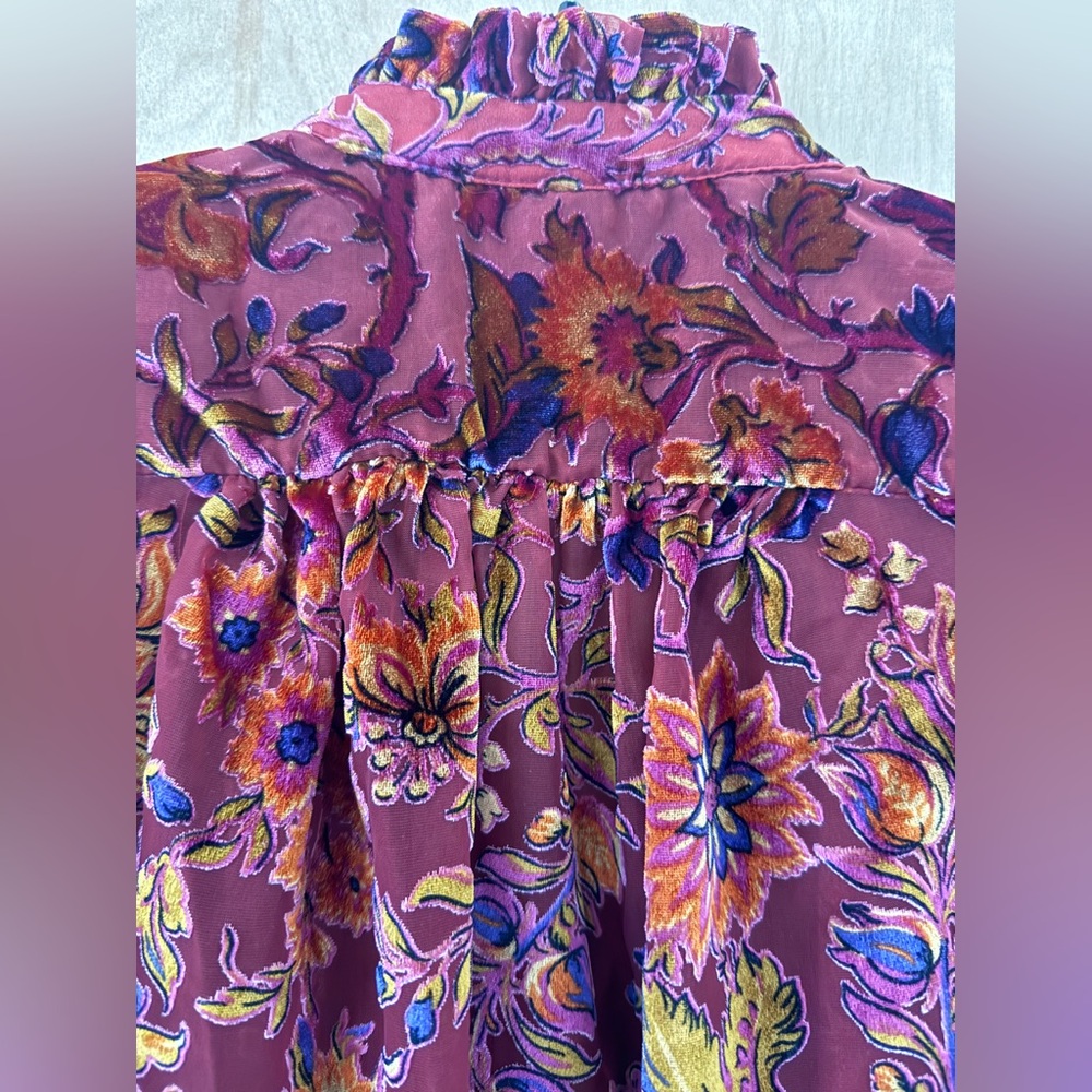Anthropologie: The Estela Burnout Sheer Printed Blouse - Picture 14 of 14